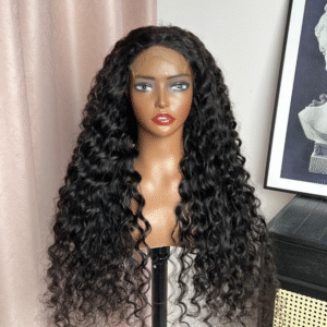 ✨Imalaya, Peluca Larga Rizada con Partidura al Medio – Estilo Natural 13x4.