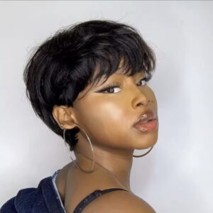 ✨Blin, Peluca Corta con Flequillo – Estilo Pixie Bob ✨