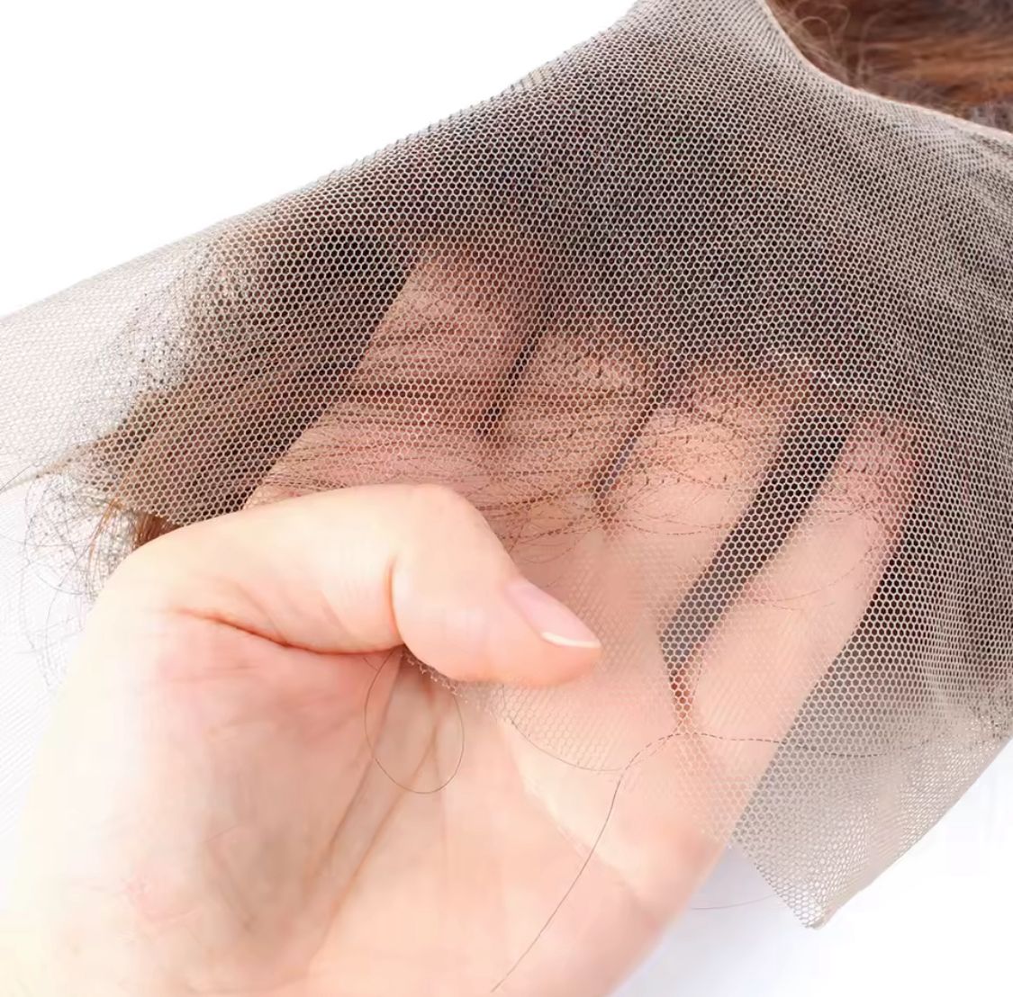 Extensiones de Cabello Ondulado Natural con Lace Frontal 13x4 - Color Marrón Chocolate - 24 Pulgadas - Imagen 5