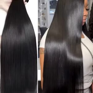 Mechones de cabello liso Yaki ligero, 3 piezas, extensiones de cabello humano liso y rizado, extensiones de cabello humano vietnamita crudo 20-30 pulgadas .