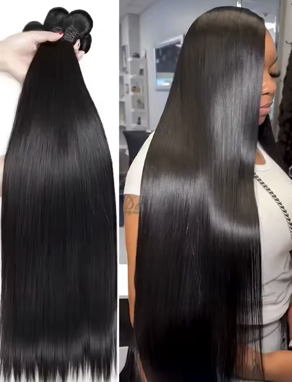 Mechones de cabello liso Yaki ligero, 3 piezas, extensiones de cabello humano liso y rizado, extensiones de cabello humano vietnamita crudo 20-30 pulgadas .