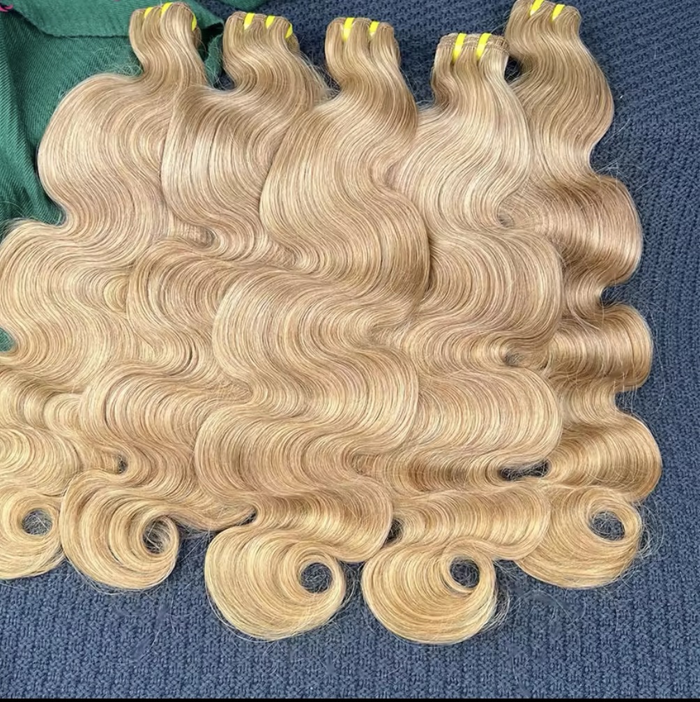 Extensiones de cabello humano vietnamita,100% crudo ondulado de color rubio 613, extensiones de cabello tejido de 20-30 pulgadas para mujeres, 3 paquetes . - Imagen 2