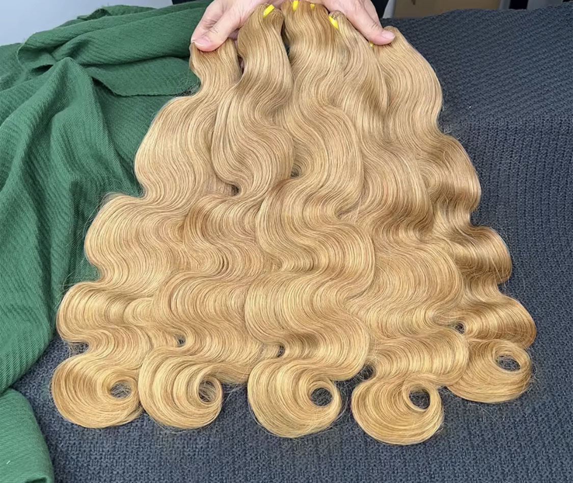 Extensiones de cabello humano vietnamita,100% crudo ondulado de color rubio 613, extensiones de cabello tejido de 20-30 pulgadas para mujeres, 3 paquetes . - Imagen 5