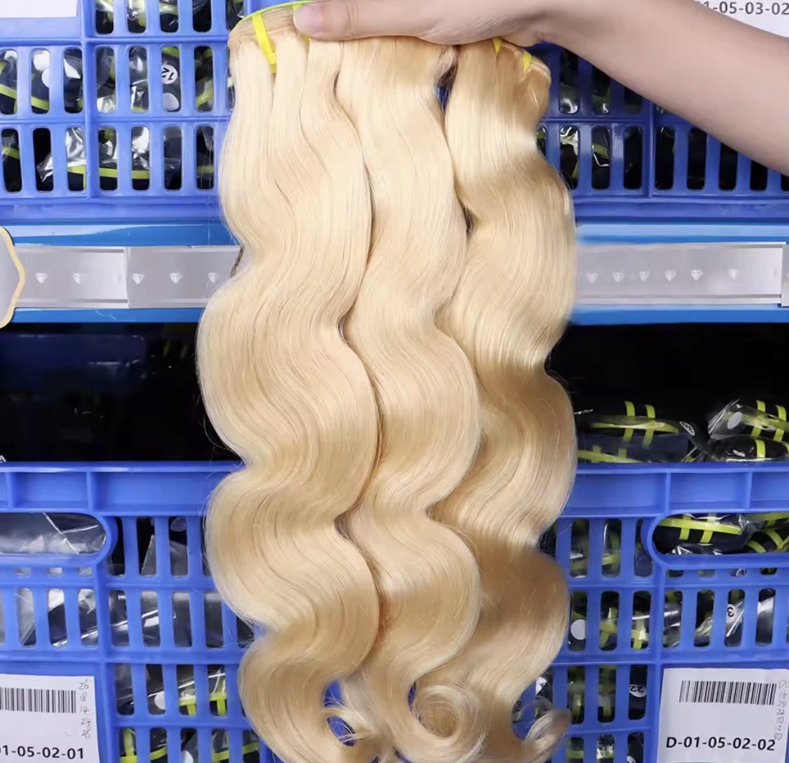 Extensiones de cabello humano vietnamita,100% crudo ondulado de color rubio 613, extensiones de cabello tejido de 20-30 pulgadas para mujeres, 3 paquetes . - Imagen 4