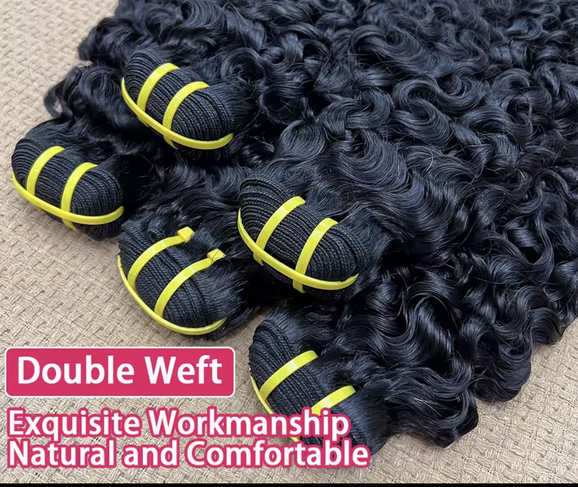 Extensiones de cabello humano vietnamita ondulado con agua, mechones de ondas profundas rizadas, cabello humano negro Natural, cabello Remy 100% cabello humano Natural 15A , 3 paquetes - Imagen 3